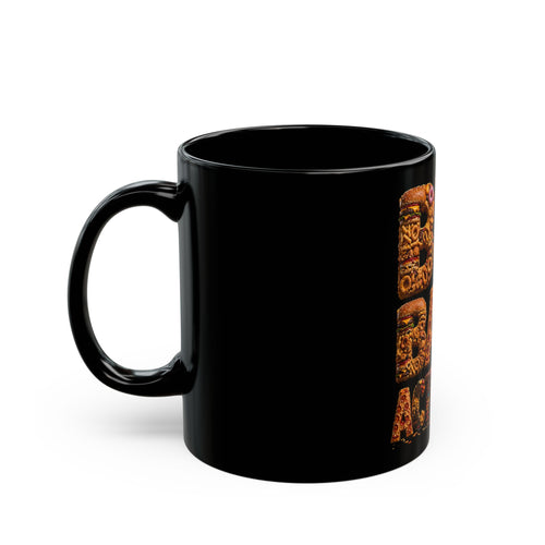 Big Back Activities Black Ceramic Mug – Funny Foodie Coffee Mug