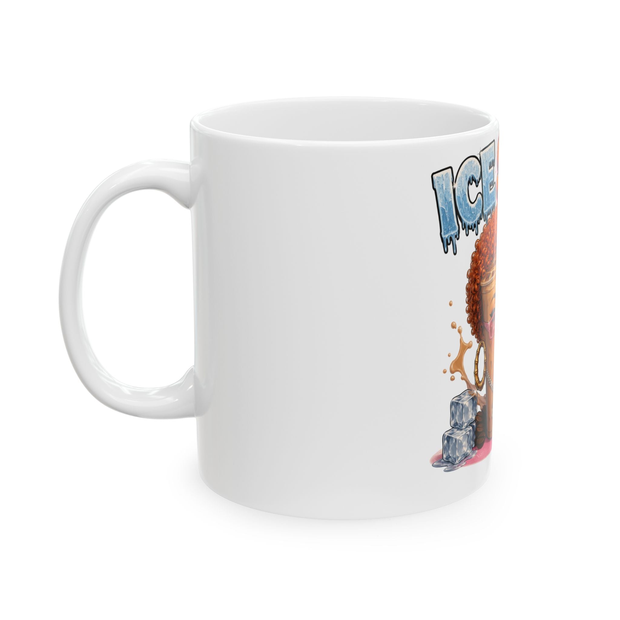 Latte Ceramic Mug — Cute Retro Coffee Graphic (11oz)