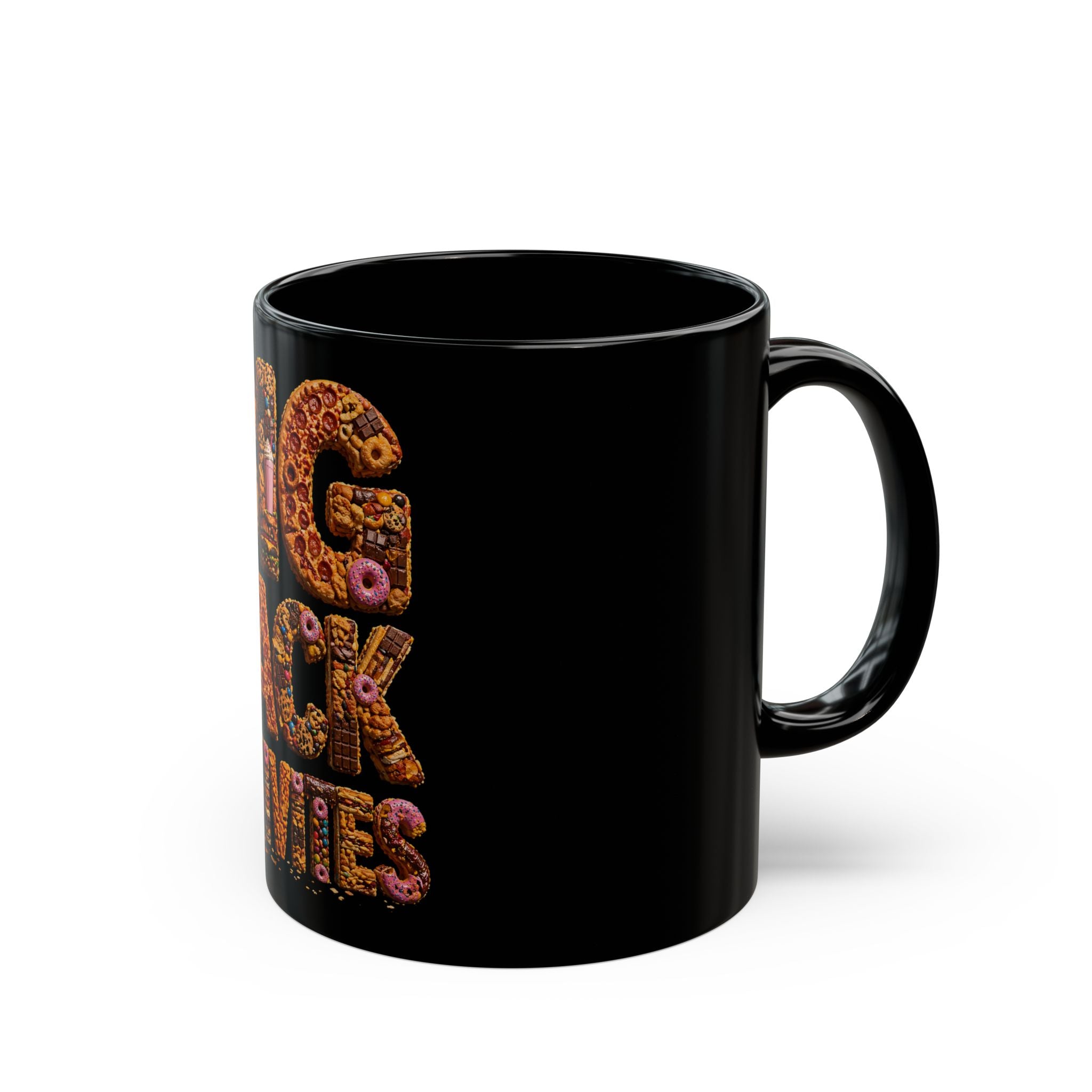 Big Back Activities Black Ceramic Mug – Funny Foodie Coffee Mug