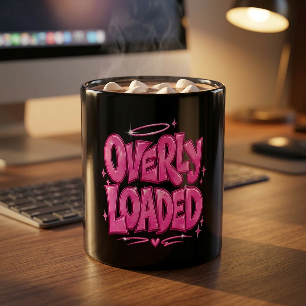 Overly Loaded Pink Graffiti Coffee Mug