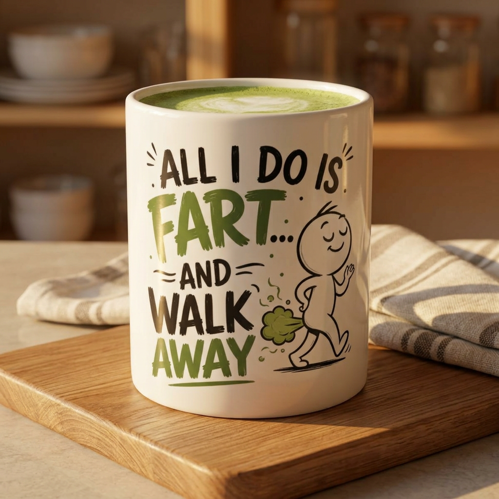 Funny Ceramic Mug — "All I Do Is Fart... and Walk Away" Humorous Coffee Cup