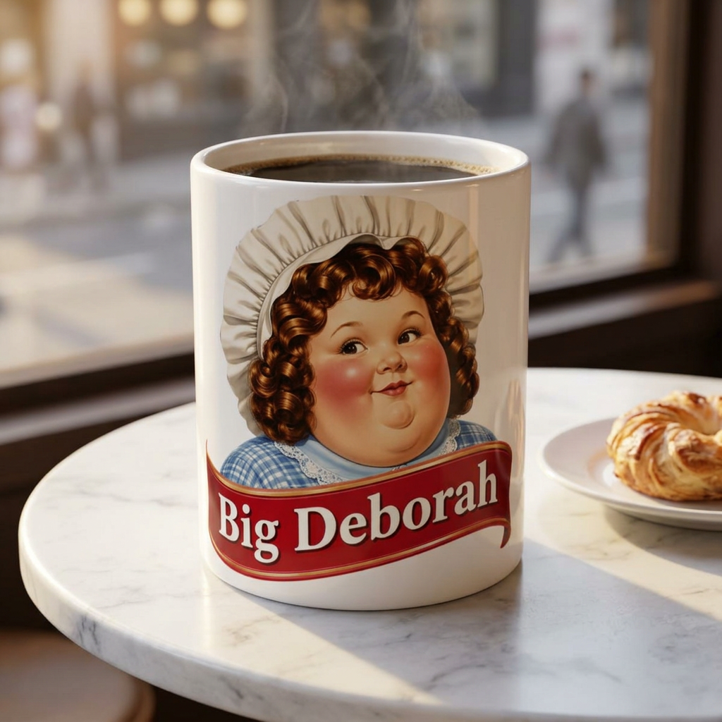 Big Deborah Ceramic Mug — Vintage Kitchen Girl 11oz