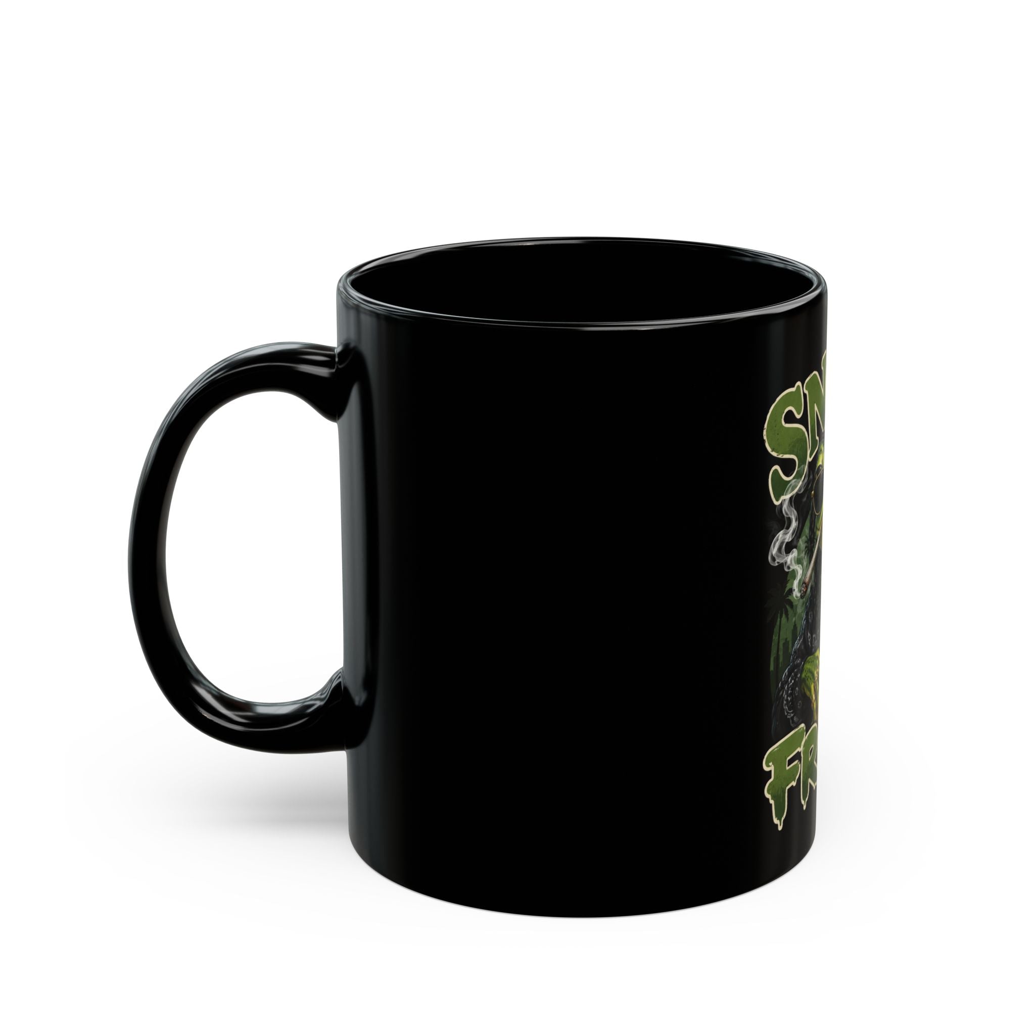 Snoop Frogg Black Coffee Mug — Funny Cannabis Frog 11oz
