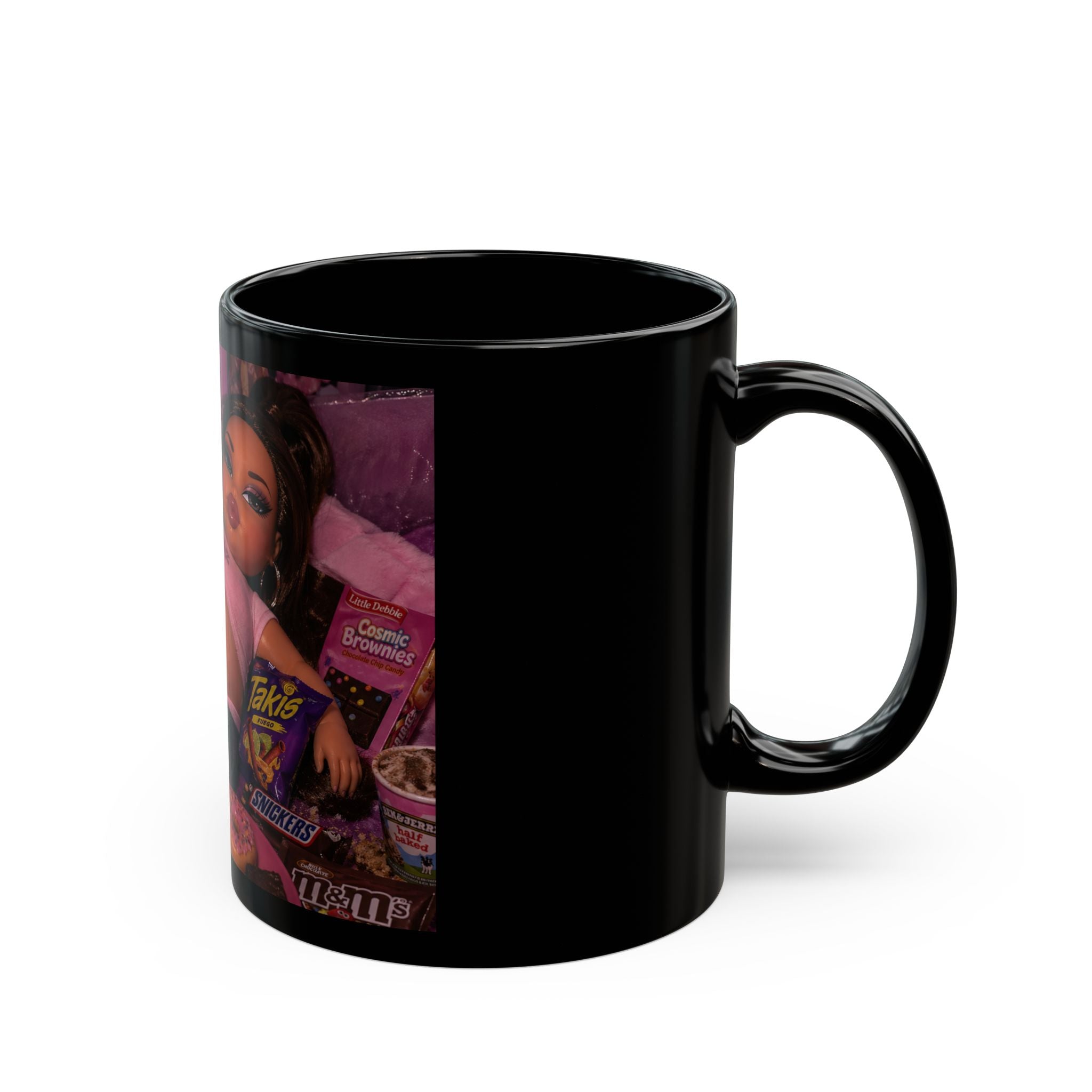 Bratz-Inspired Cozy Snack Life Mug (Black, 11oz/15oz)