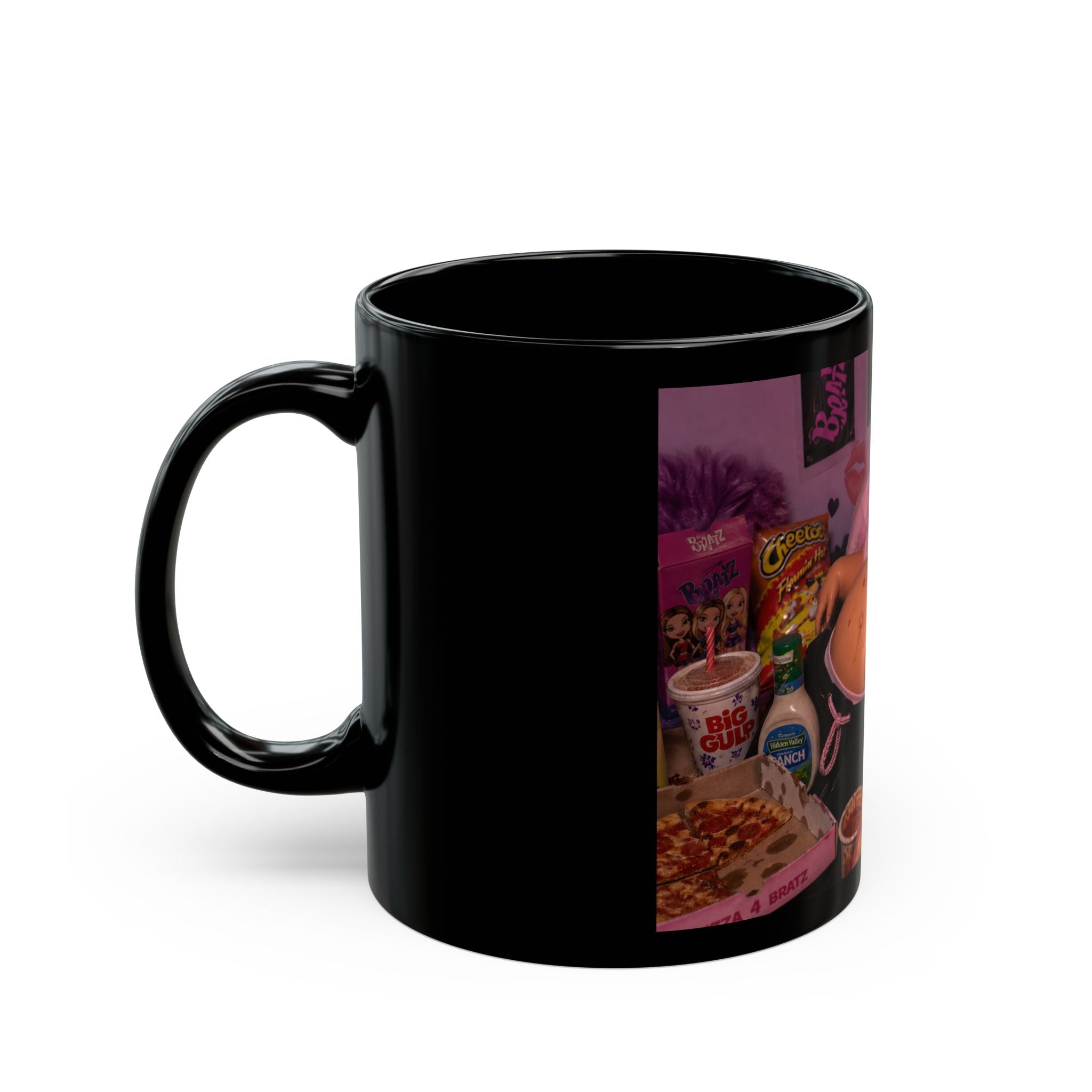 Bratz-Inspired Cozy Snack Life Mug (Black, 11oz/15oz)